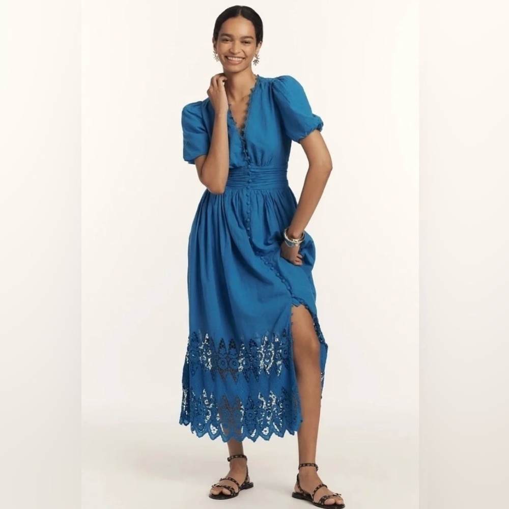 Anthropologie The Katerina Button-front dress eyelet edition